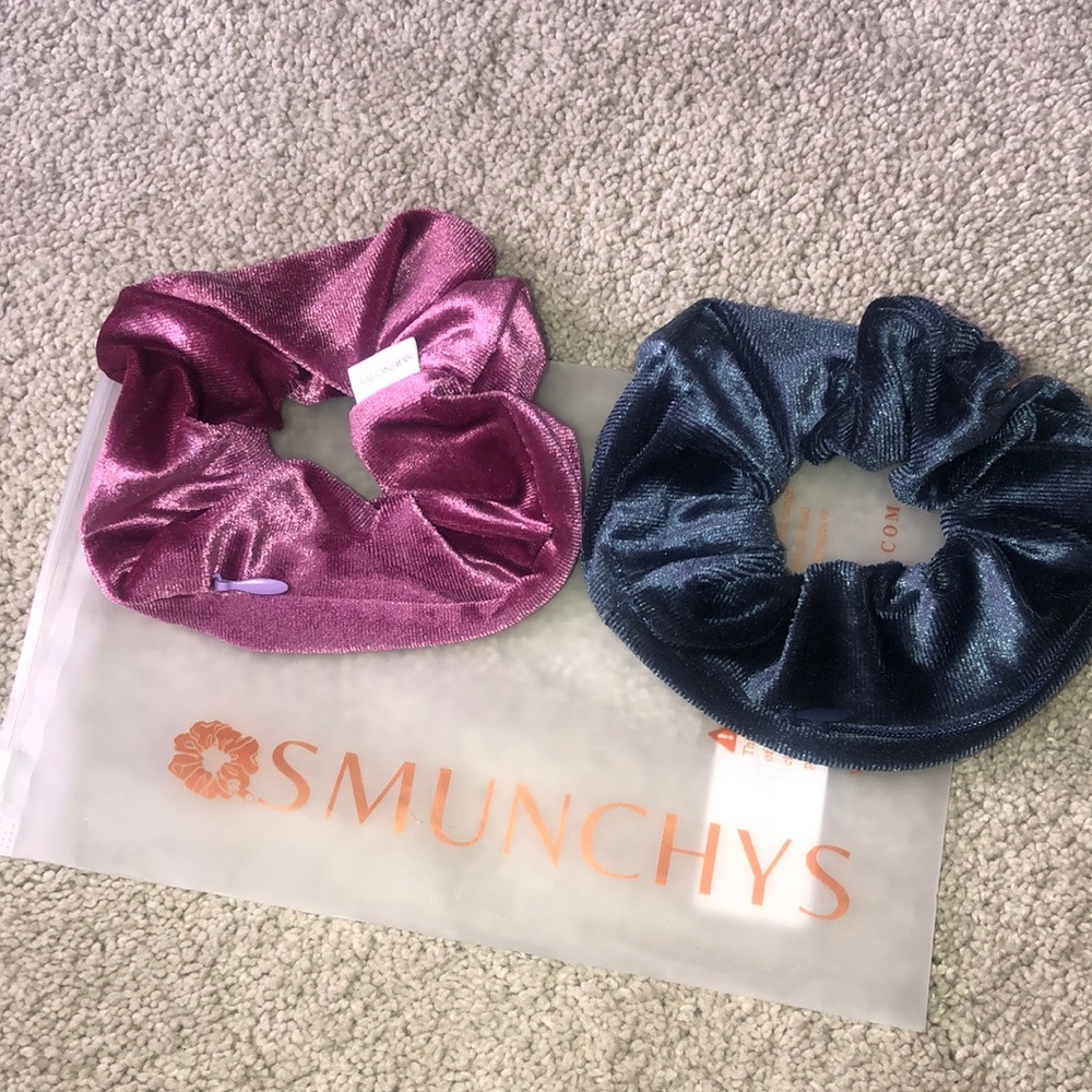 Smunchys Hair Scrunchie Set‎ (2) Hidden Zipper Pocket NEW